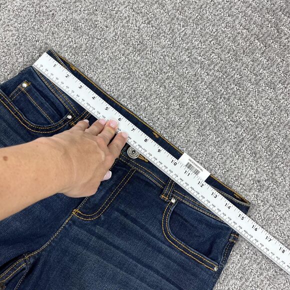 INC International Concepts Denim Bermuda Shorts Womens 6 Dark Wash Raw Hem - Picture 7 of 10